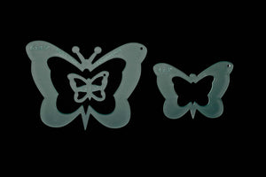 A SET OF ACRYLIC BUTTERFLY SEWING CRAFT TEMPLATES