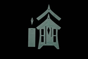 CURVED BEACH HUT ON STILTS ACRYLIC SEWING CRAFT STENCIL