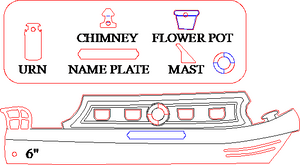 A BARGE ACRYLIC TEMPLATE FOR APPLIQUÉ, SEWING, QUILTING, PAPERCRAFT from 3"