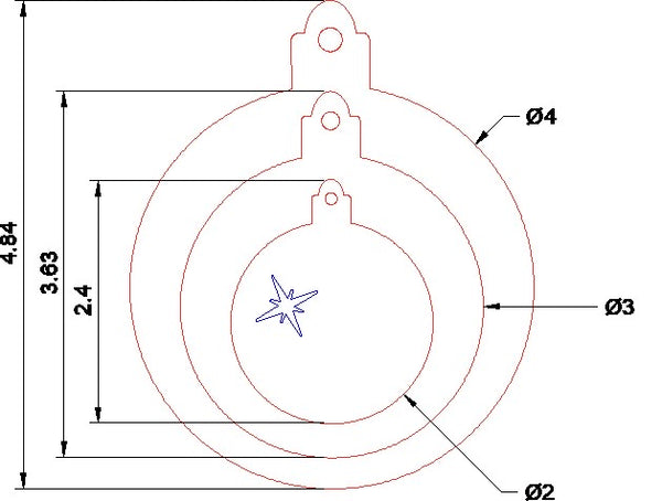 A SET OF THREE CHRISTMAS BAUBLE ACRYLIC TEMPLATES