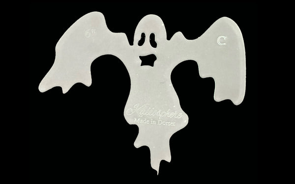 AN ACRYLIC FRIGHTENING GHOST 'C' SEWING/CRAFT TEMPLATE from 4"