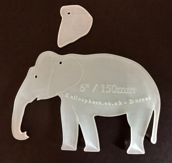 A REALISTIC ELEPHANT ACRYLIC SEWING/CRAFT TEMPLATE from 3"
