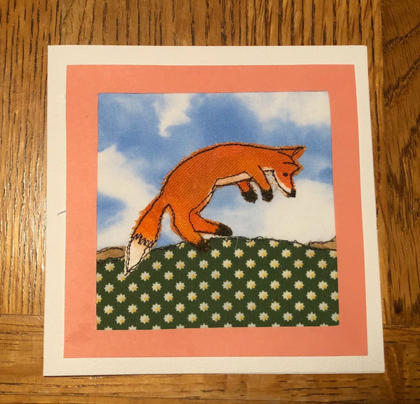 A LEAPING FOX  ACRYLIC SEWING/CRAFT TEMPLATE from 6cm