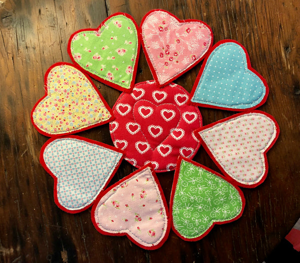 A SET OF THREE HEART SEWING/CRAFT TEMPLATES