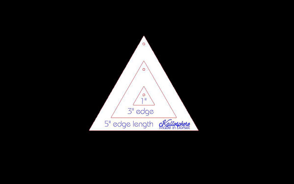 A SET OF THREE 60 DEGREE EQUILATERAL TRIANGLE SEWING/QUILTING/CRAFT TEMPLATES from 1” edge length
