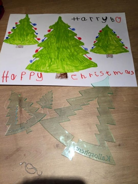 A SET OF ACRYLIC CHRISTMAS TREE SEWING/CRAFT TEMPLATES